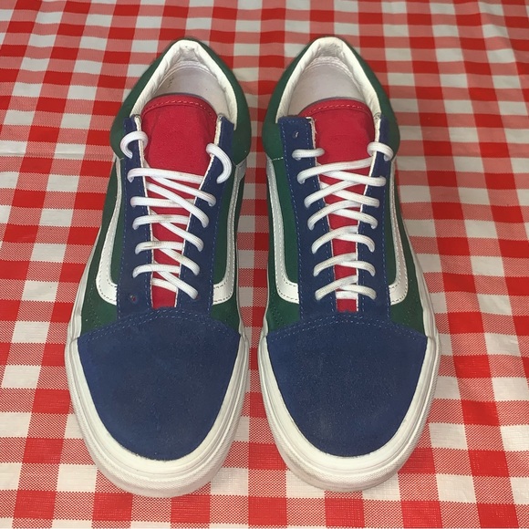 Vans Men-Women Yacht Club Old Skool Sneakers Blu Green Yellow Red size 9.5W - Picture 2 of 12